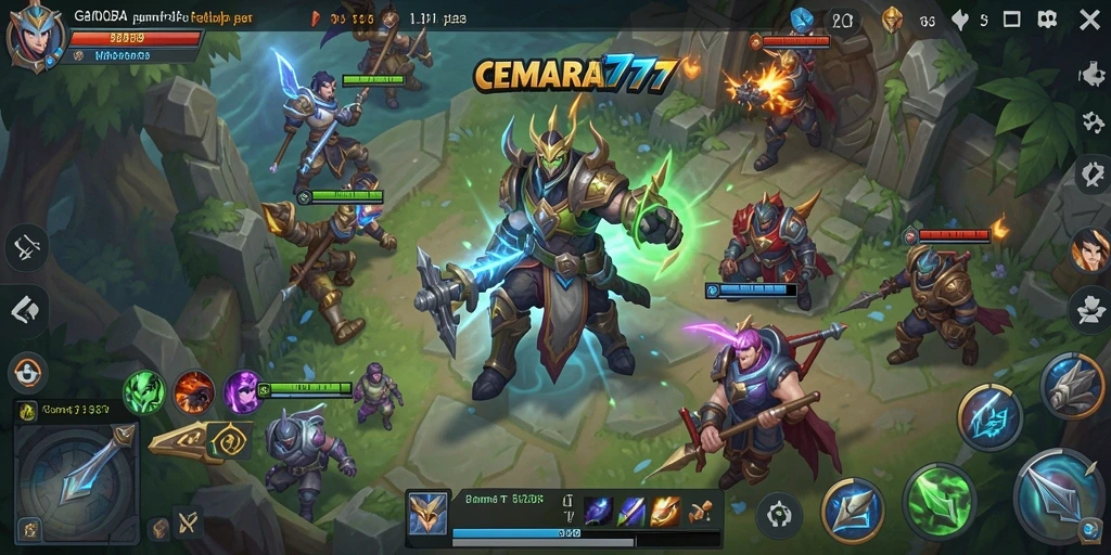 Tampilan seru gameplay CEMARA777 dengan aksi pertarungan tim.