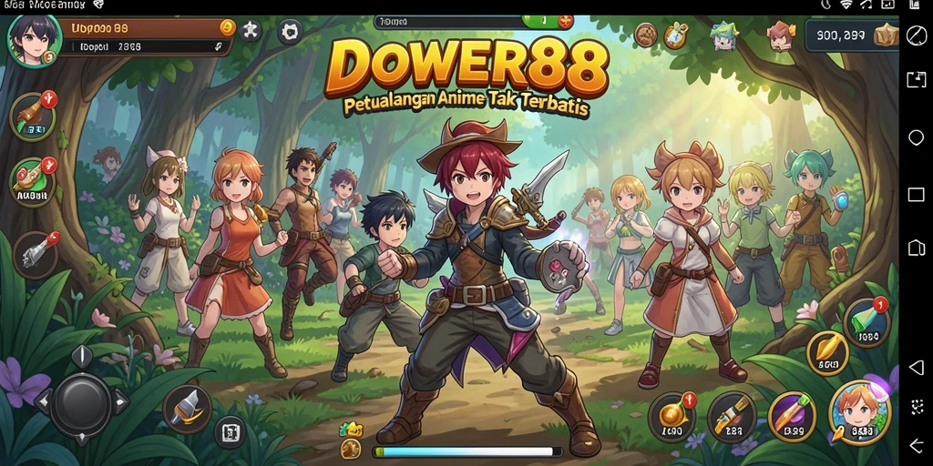 Tampilan seru gameplay DOWER88 yang penuh aksi anime.