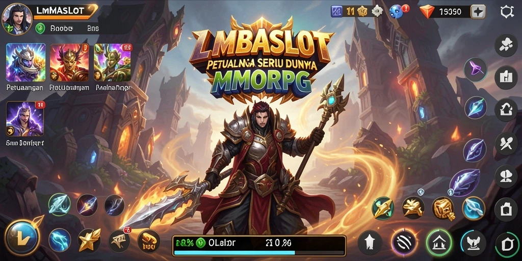 Tampilan mendebarkan dari gameplay LMBASLOT yang penuh aksi MMORPG.