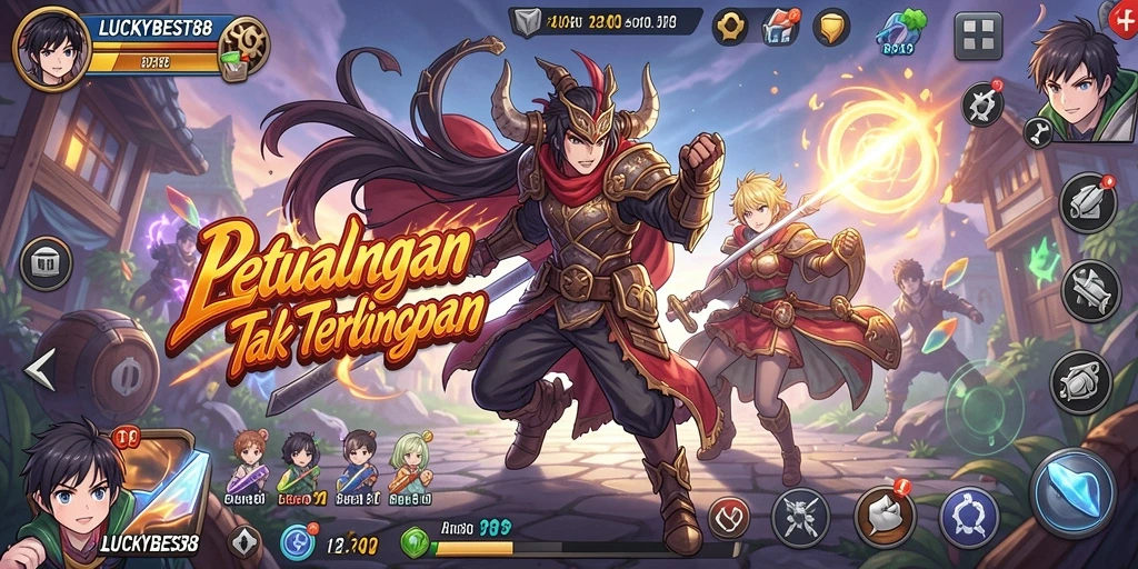 Menampilkan aksi seru dalam gameplay Anime LUCKYBEST88.