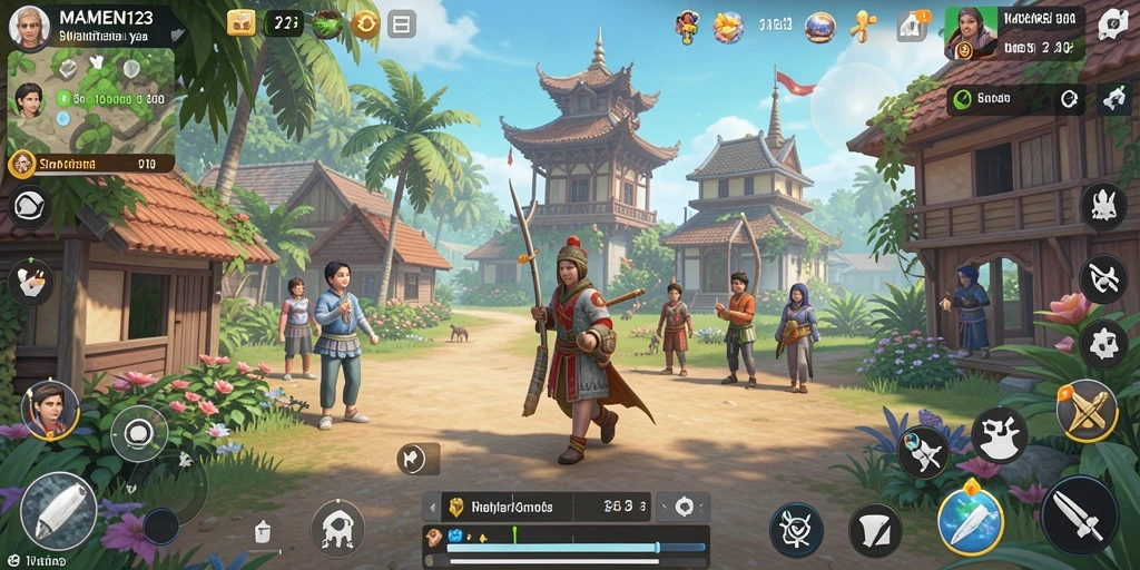 Screenshot MAMEN123 menunjukkan karakter yang sedang berinteraksi dalam gameplay Simulation.