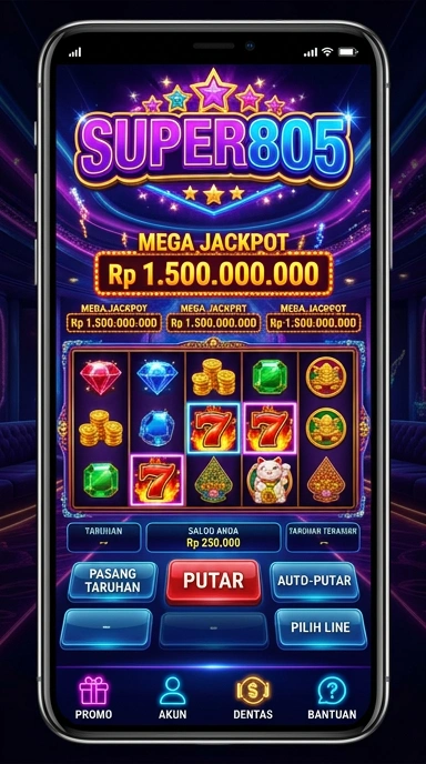 Tampilan utama aplikasi super805 dengan berbagai pilihan aplikasi.